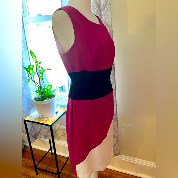 Fun pop of color fully-lined dress by Worthington - Picture 3 of 12